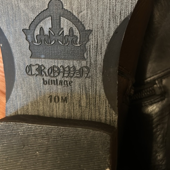 CROWN Vintage-TALL NICE BLACK LEATHER BOOTS! - Picture 9 of 11